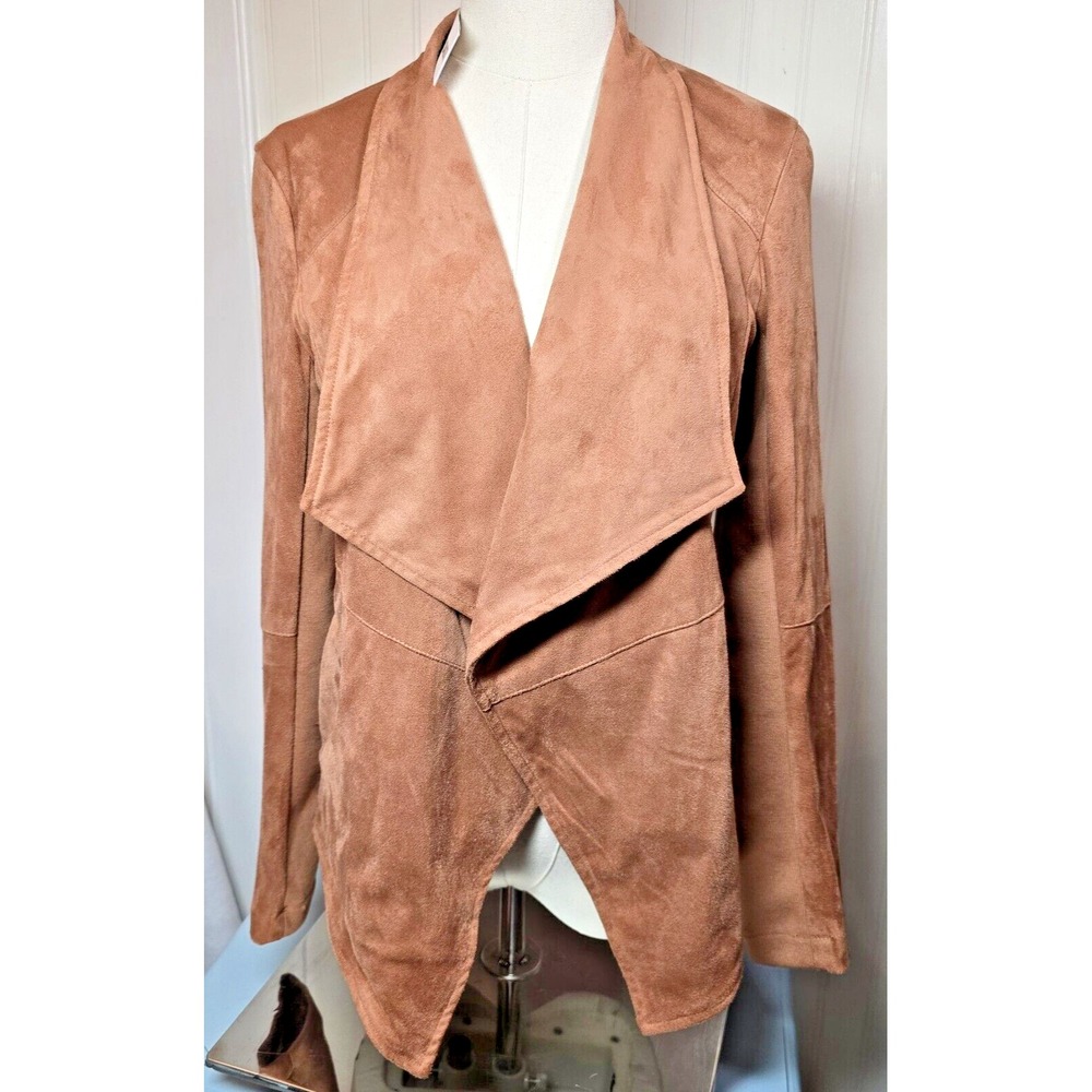 Faux Suede‎ Western Jacket Womens Small Brown Crop Boho Festival Neutral Spring